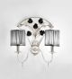 Paris Design Chrome Framed Wall Light with Flush Black Roses