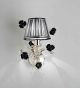 Paris Design Chrome Framed Wall Light with Black Rose Details