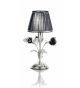 Paris Design Chrome Framed Table Lamp with Black Roses