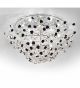 Paris Design Chrome Framed Flush Chandelier with Black Rose Details