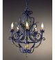 Lancia design twisted metal & gold leaf detailed chandelier