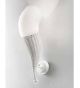 Braided Design Blown Glass and Wicker Frame Short Wall Light