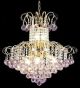 Elegant Coloured Crystal 9 Light Chandelier