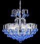 Elegant Blue Crystal 6 Light Chandelier
