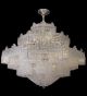 Crown shaped tiered crystal chandelier