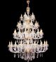 19th century crystal drop tiered chandelier