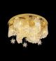 Surface mounted 12 light swirl shaped crystal chandelier