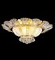 Surface mounted 12 light flower petal detailed crystal chandelier