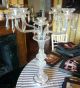 Murano Style Table Lamp With Hanging Crystal Prisms