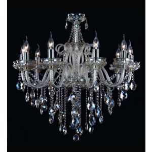 10 Light Chandelier With Champagne Crystal Drops